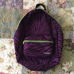 Purple Zebra Print Backpack